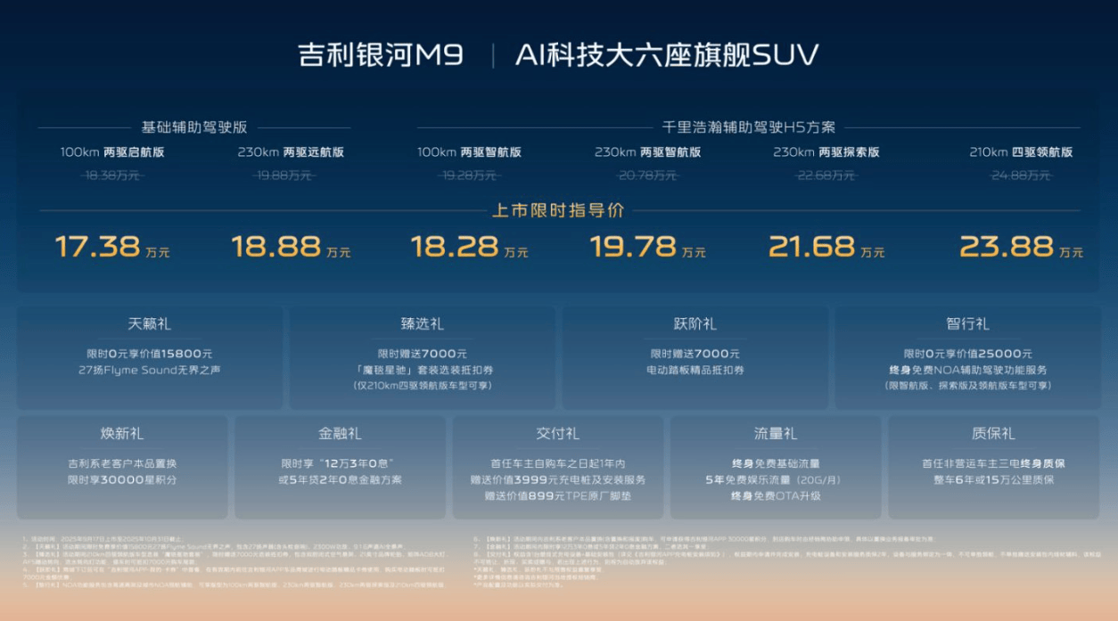 河M9正式上市限时1738万起全场景无短板ky开元棋牌六口出行+露营都能打！吉利银(图2)